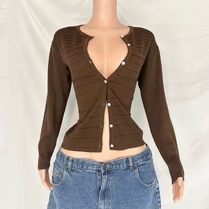 Milano Chocolate Knit Cardigan